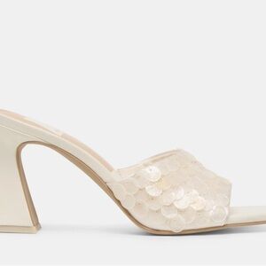 Dolce Vita Cream Sequin Heels